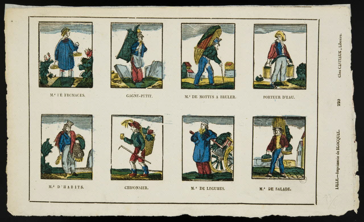 Jean-Baptiste Castiaux ; Simon-François Blocquel imagerie ancienne Divers métiers Lille 1809-1837 1954.60.1 Photo