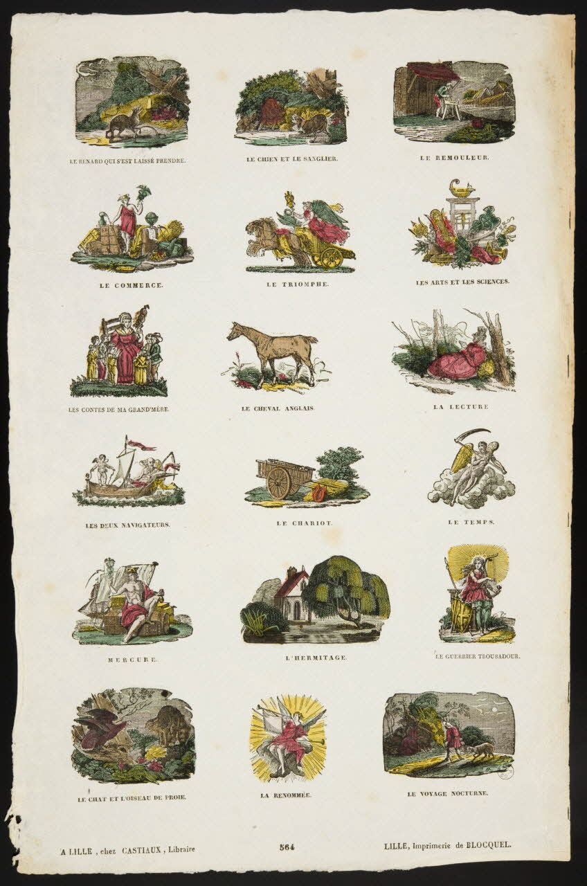 Durouchail Pierre ; Antoine Thiébault ; Henri Désiré Porret ; Jean-Baptiste Castiaux imagerie ancienne Lexique illustré Lille 1829-1837 1954.60.20 Photo