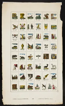 Jean-Baptiste Castiaux ; Simon-François Blocquel imagerie ancienne Alphabet illustré Lille 1809-1837 1954.60.21 Photo