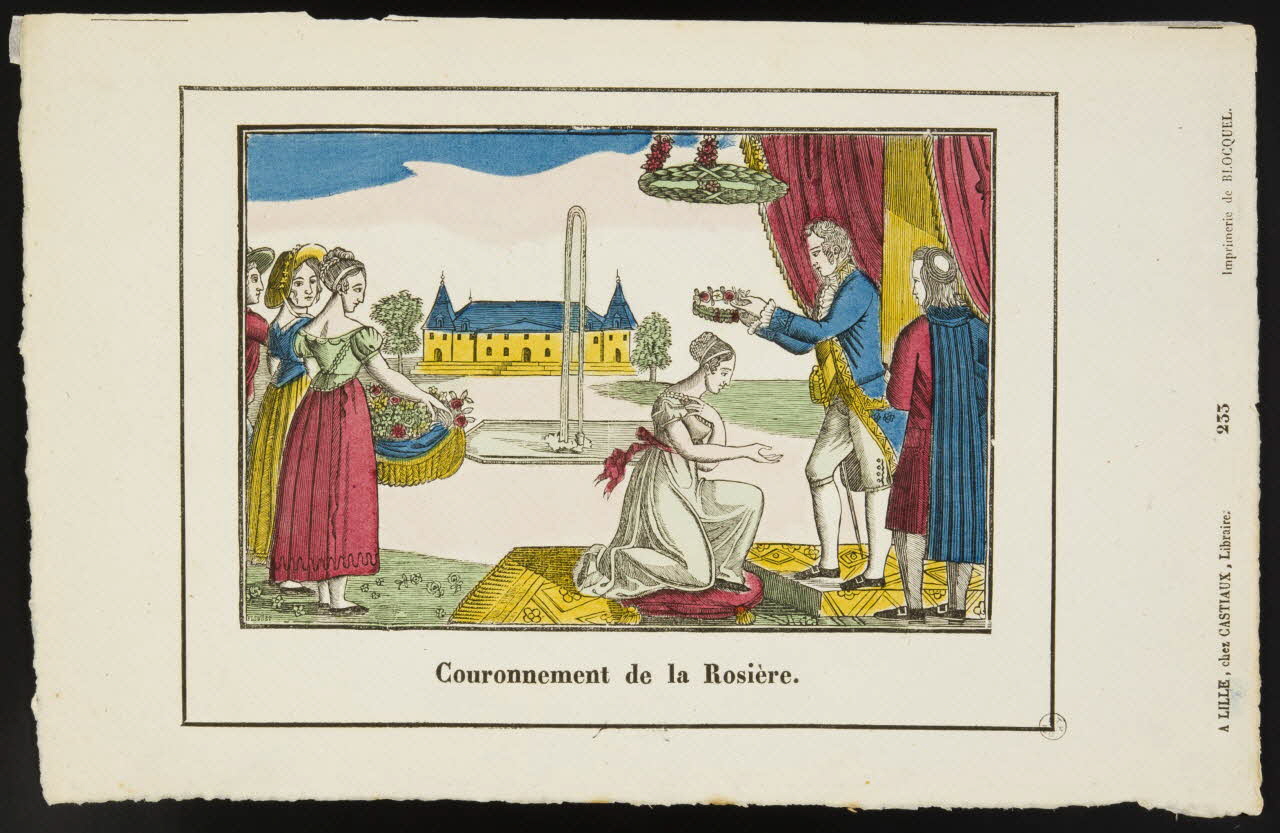 Fleuret ; Jean-Baptiste Castiaux ; Simon-François Blocquel imagerie ancienne Couronnement de la Rosière. Chartres 1828-1837 1954.60.22 Photo
