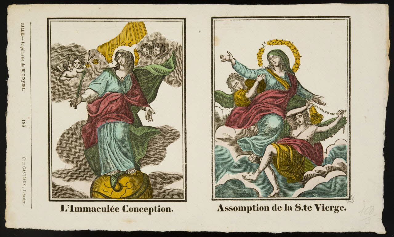 Jean-Baptiste Castiaux ; Simon-François Blocquel imagerie ancienne L'Immaculée Conception. Lille 1809-1837 1954.60.31 Photo