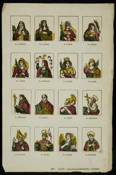 imagerie ancienne Planche de saintetés 1954.60.35 Photo