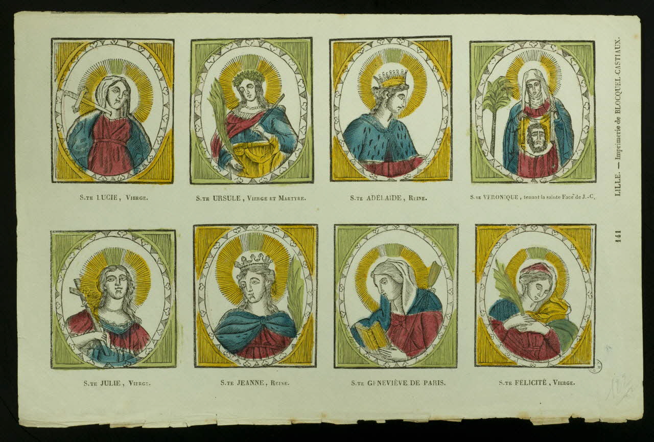 suite de figures (2x4) Planche de saintetés 1954.60.44 Photo