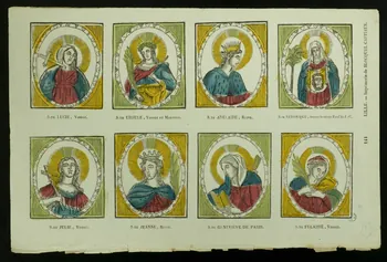 suite de figures (2x4) Planche de saintetés 1954.60.44 Photo