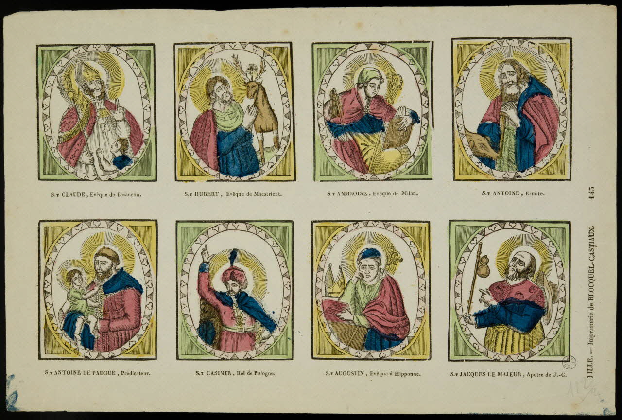 suite de figures (2x4) Planche de saintetés 1954.60.45 Photo