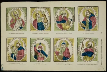 suite de figures (2x4) Planche de saintetés 1954.60.45 Photo