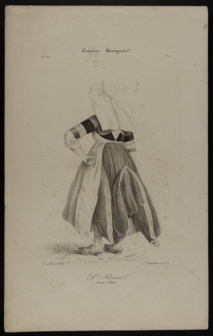 estampe Costumes Auvergnats  St Bonnet 1954.75.1 Photo