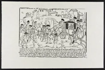 estampe ARRESTATION DU ROI ET DE SA FAMILLE A VARENNE LE 22 JUIN 1791 1955.11.12 Photo