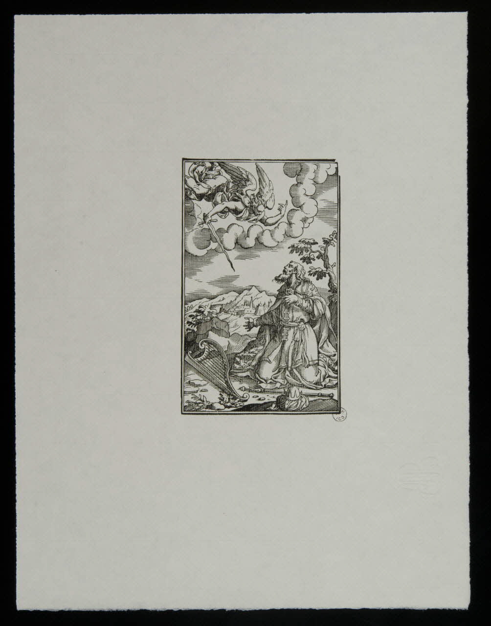 Jean-Baptiste Letourmy estampe David et l'ange Orléans 1774-1800 1955.11.18 Photo