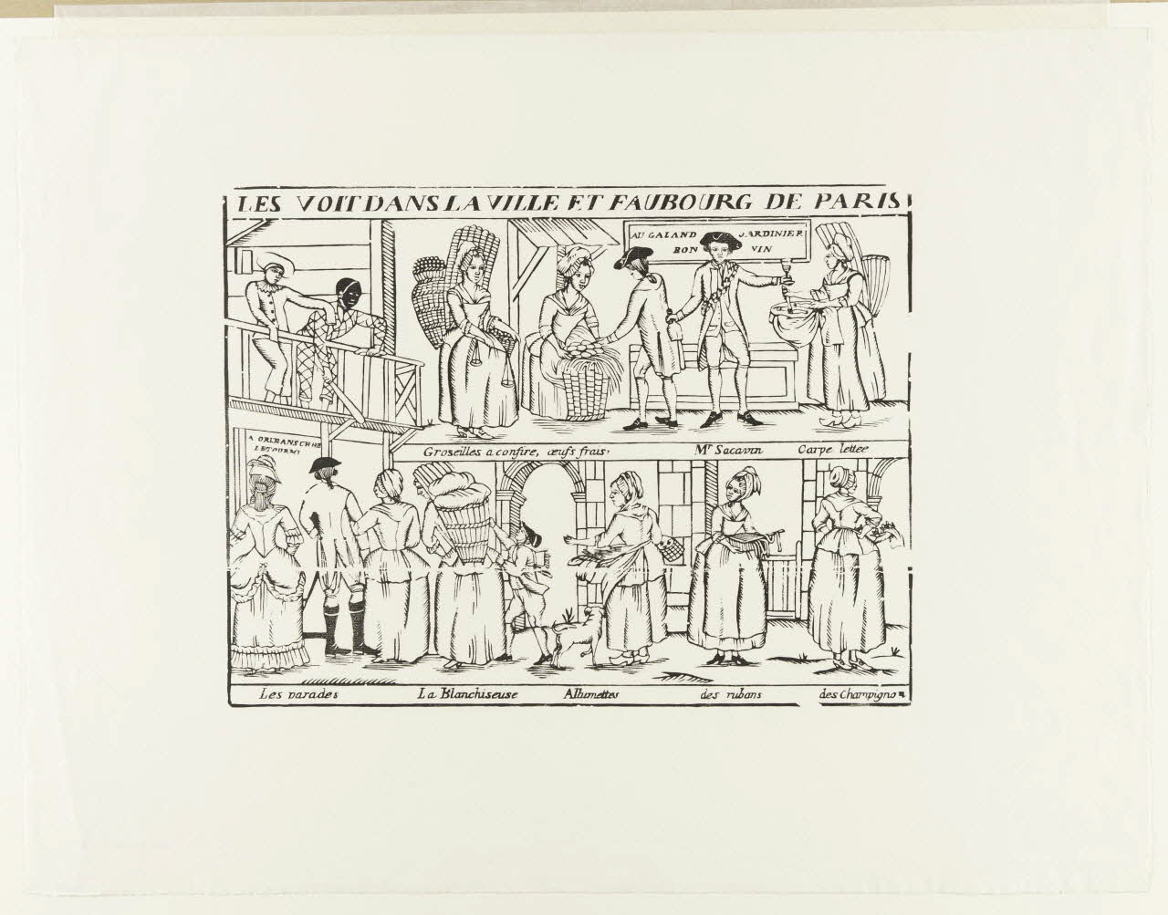 estampe LES VOIT DANS LA VILLE ET FAUBOURG DE PARIS 1955.11.27 Photo