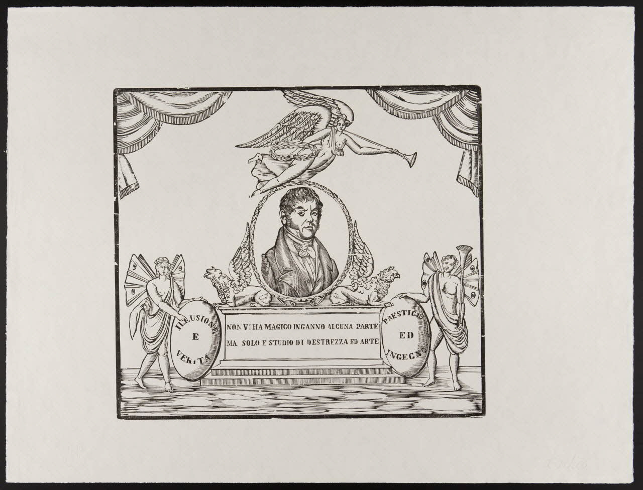 estampe Portrait en médaillon et personnages ailés 1955.11.32 Photo