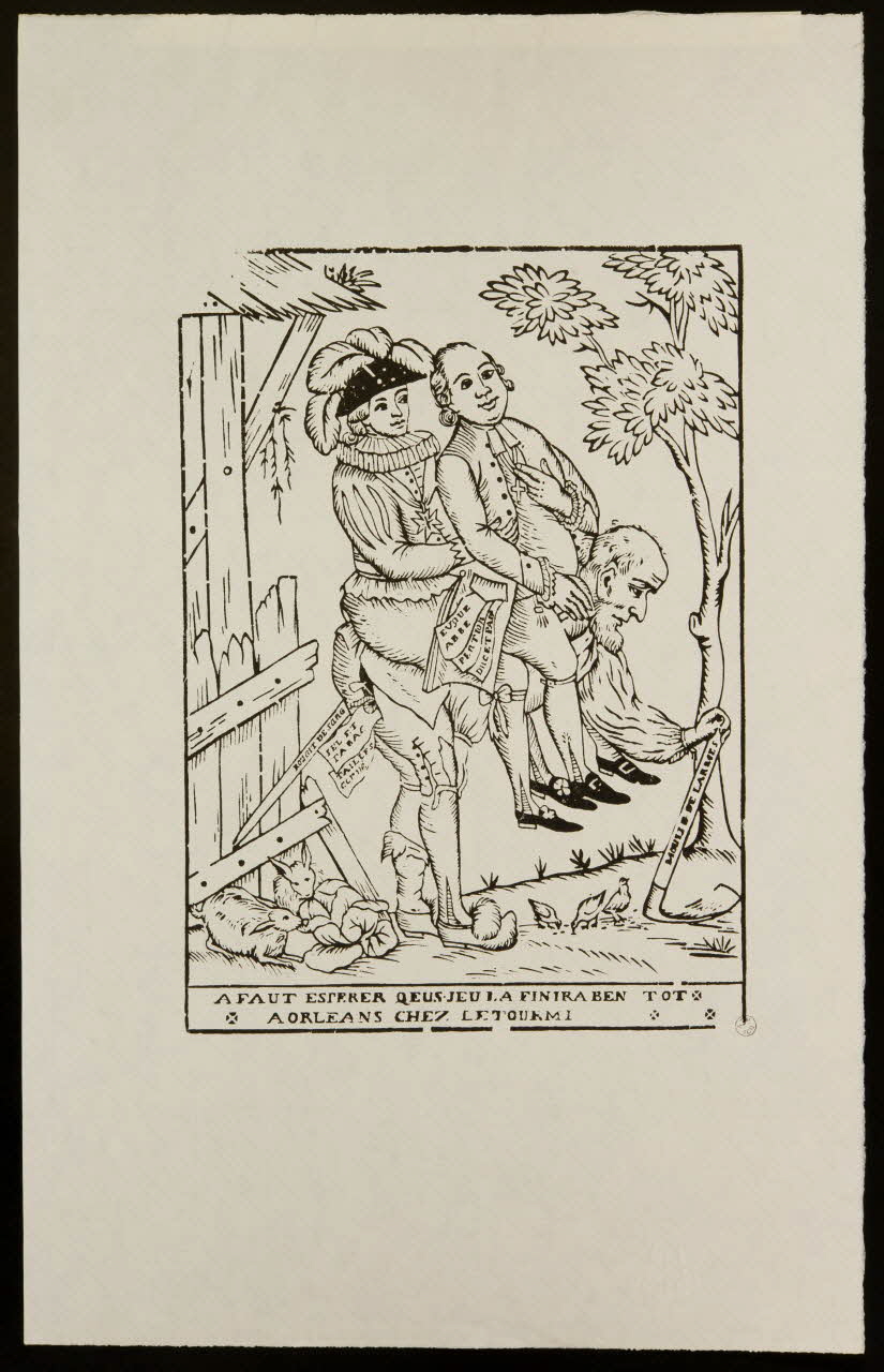 Jean-Baptiste Letourmy estampe A FAUT ESPERER QEUS.JEU LA FINIRA BEN TOT. Centre-Val de Loire, France 1775-1800 1955.11.4.1 Photo