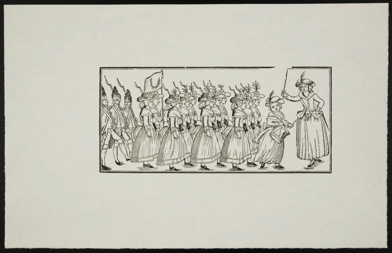 Jean-Baptiste Letourmy estampe Femmes en bataillon militaire Centre-Val de Loire, France 1790-1800 1955.11.7.2 Photo