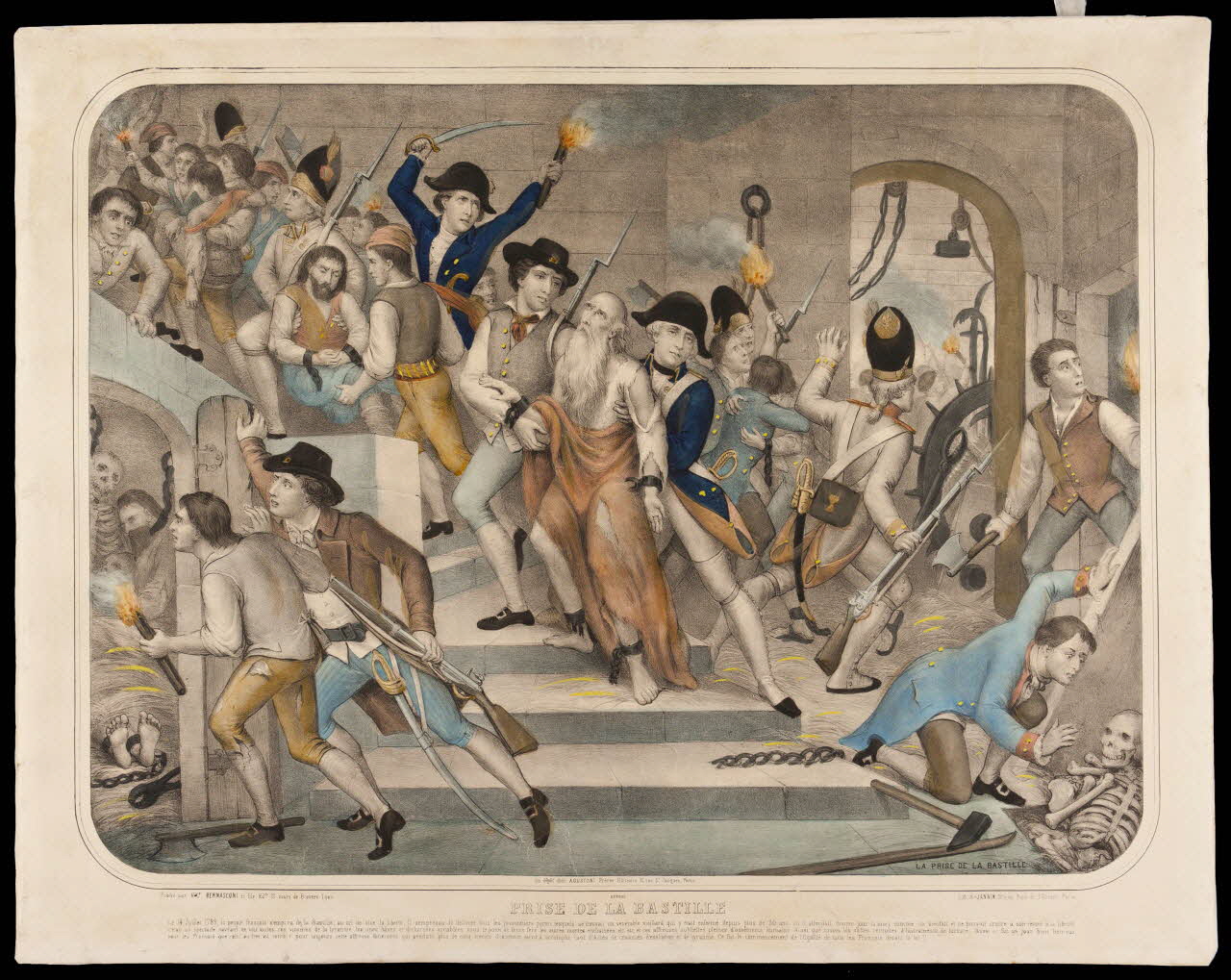 H. Jannin ; Bernasconi ; Augustoni estampe PRISE DE LA BASTILLE Lyon 1878 1955.117.88 Photo