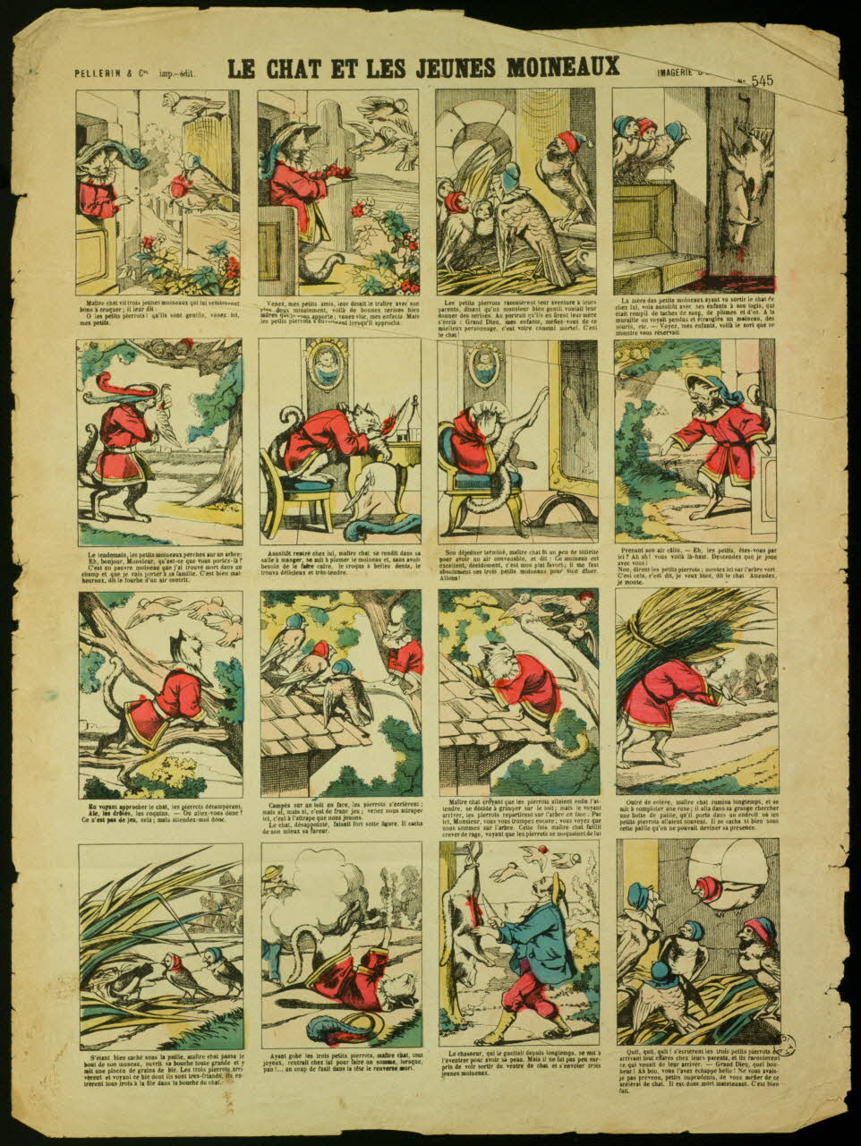 estampe LE CHAT ET LES JEUNES MOINEAUX 1955.158.36 Photo