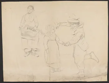 dessin Danseurs et musicienne 1955.175.200  Photo