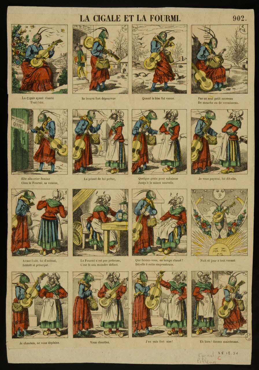 en registres (4) LA CIGALE ET LA FOURMI. 1955.18.54 Photo