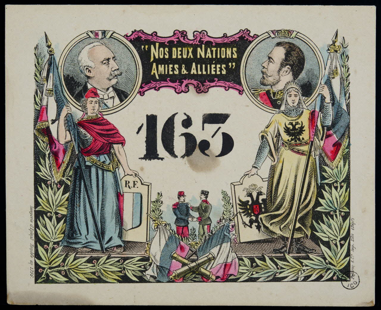 estampe "NOS DEUX NATIONS  AMIES & ALLIEES" 1955.2.120 Photo