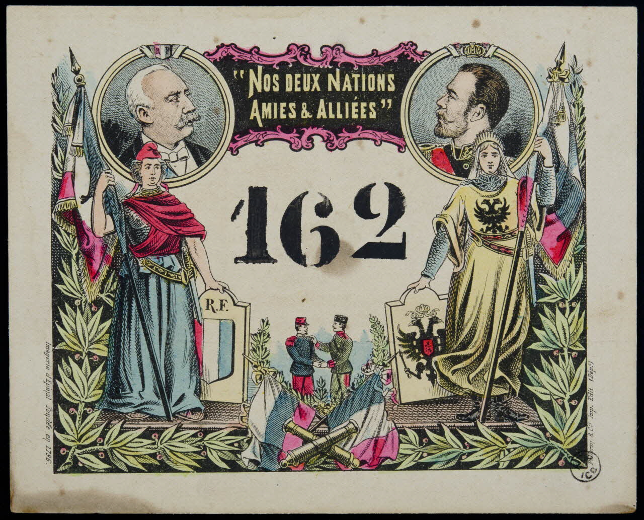 estampe "NOS DEUX NATIONS  AMIES & ALLIEES" 1955.2.121 Photo