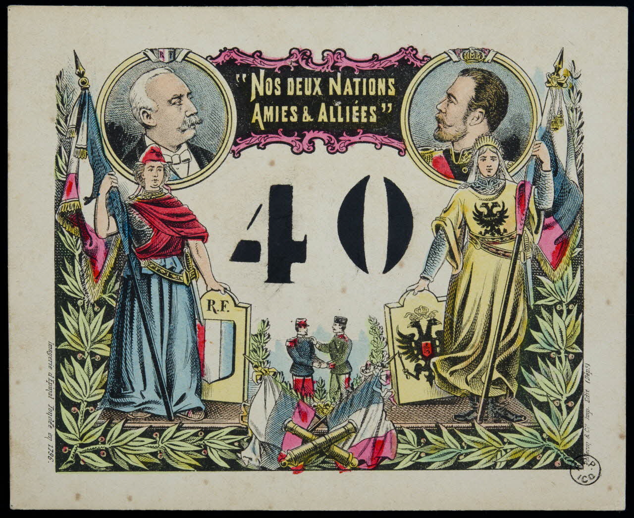 estampe "NOS DEUX NATIONS  AMIES & ALLIEES" 1955.2.122 Photo