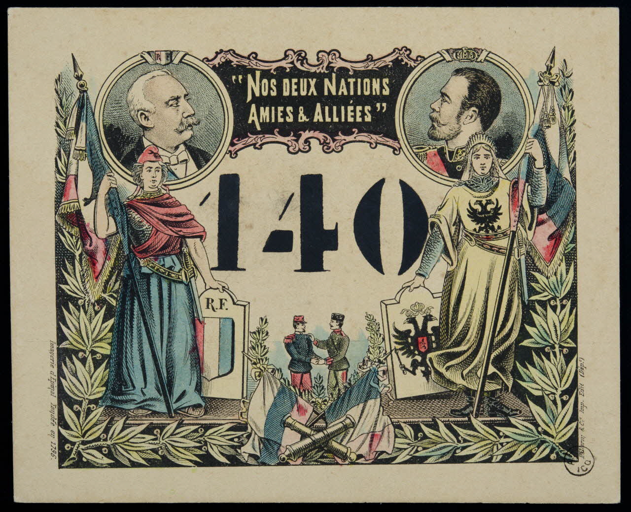 estampe "NOS DEUX NATIONS  AMIES & ALLIEES" 1955.2.123 Photo