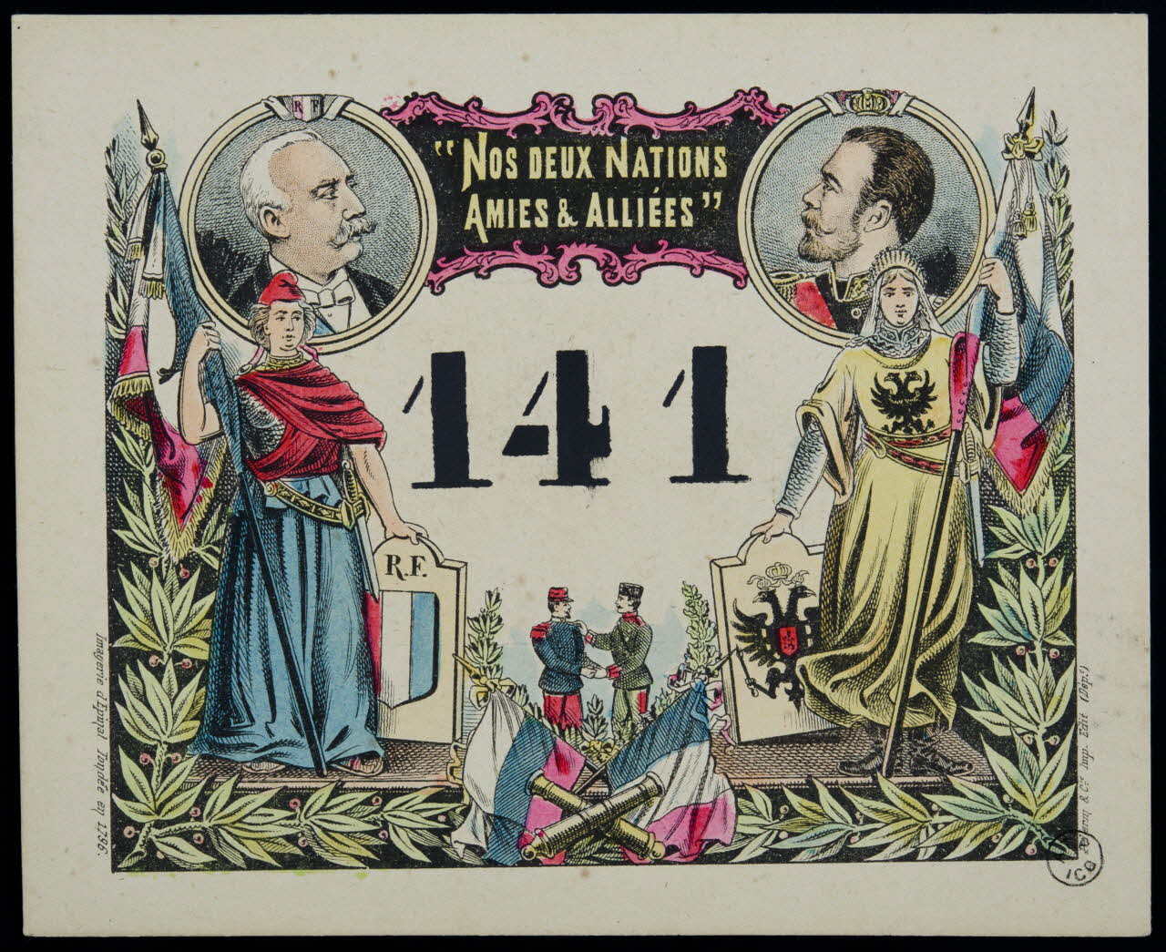 estampe "NOS DEUX NATIONS  AMIES & ALLIEES" 1955.2.124 Photo