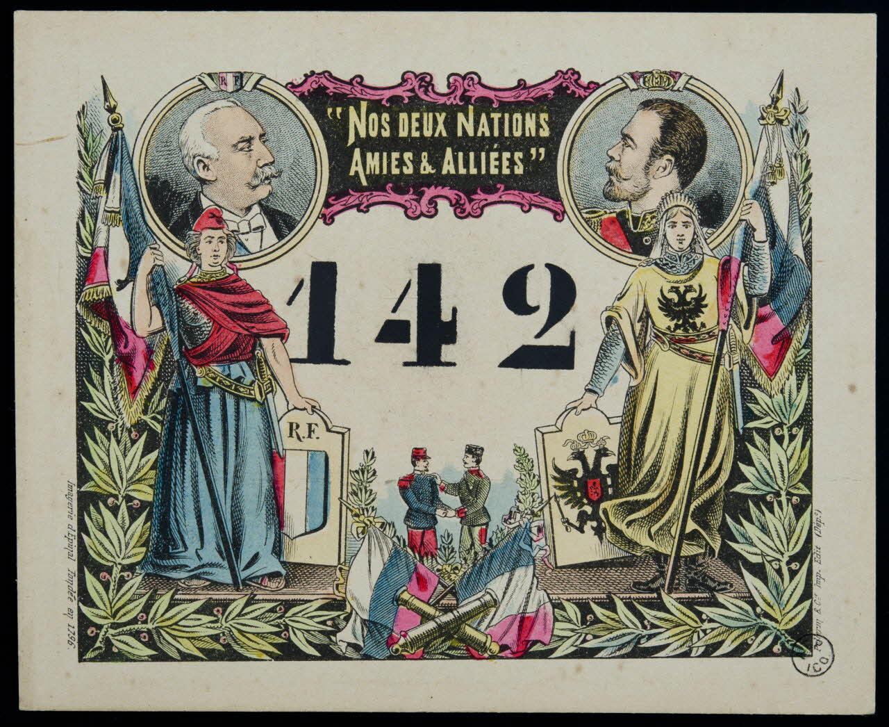 estampe "NOS DEUX NATIONS  AMIES & ALLIEES" 1955.2.125 Photo