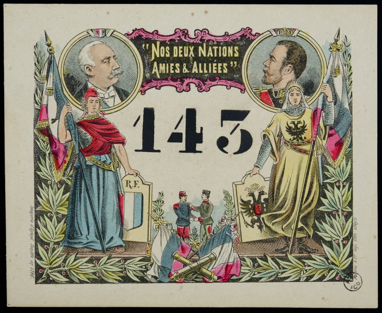 estampe "NOS DEUX NATIONS  AMIES & ALLIEES" 1955.2.126 Photo