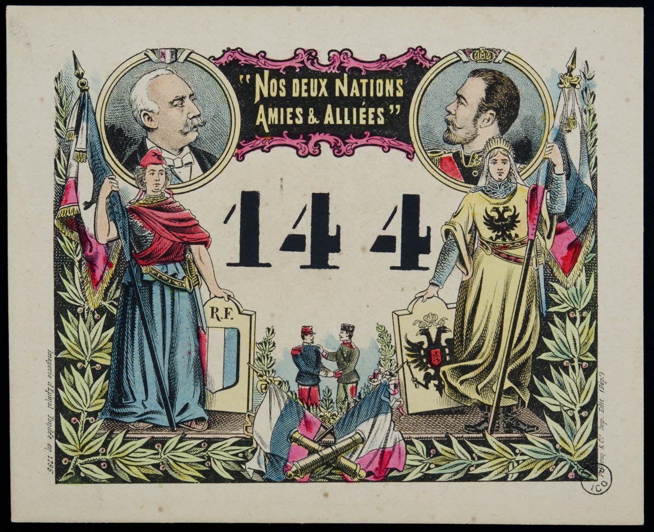 estampe "NOS DEUX NATIONS  AMIES & ALLIEES" 1955.2.127 Photo