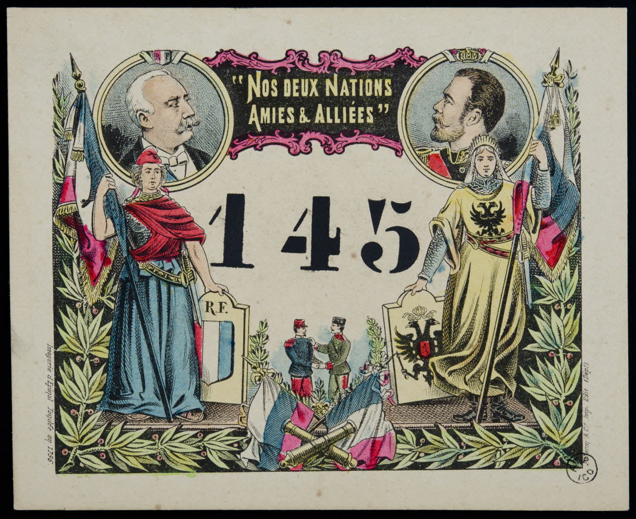 estampe "NOS DEUX NATIONS  AMIES & ALLIEES" 1955.2.128 Photo