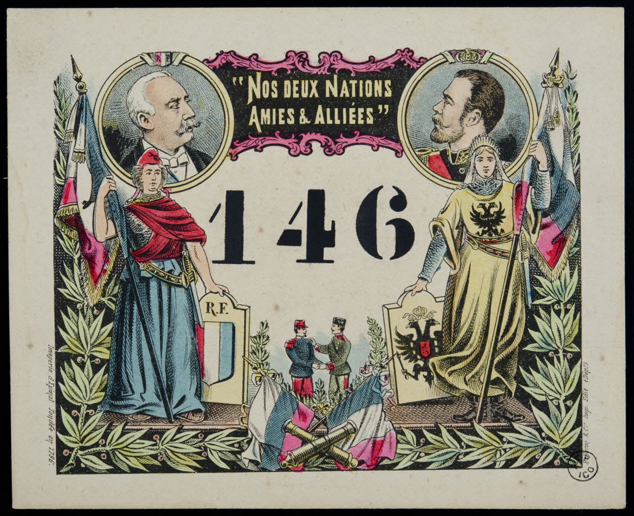 estampe "NOS DEUX NATIONS  AMIES & ALLIEES" 1955.2.129 Photo