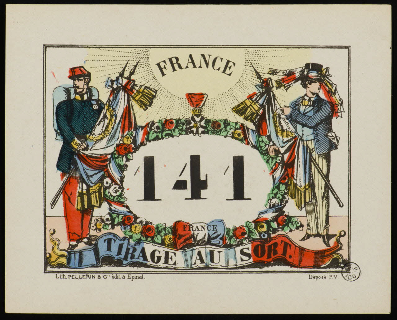 estampe FRANCE  141  TIRAGE AU SORT. 1955.2.61 Photo