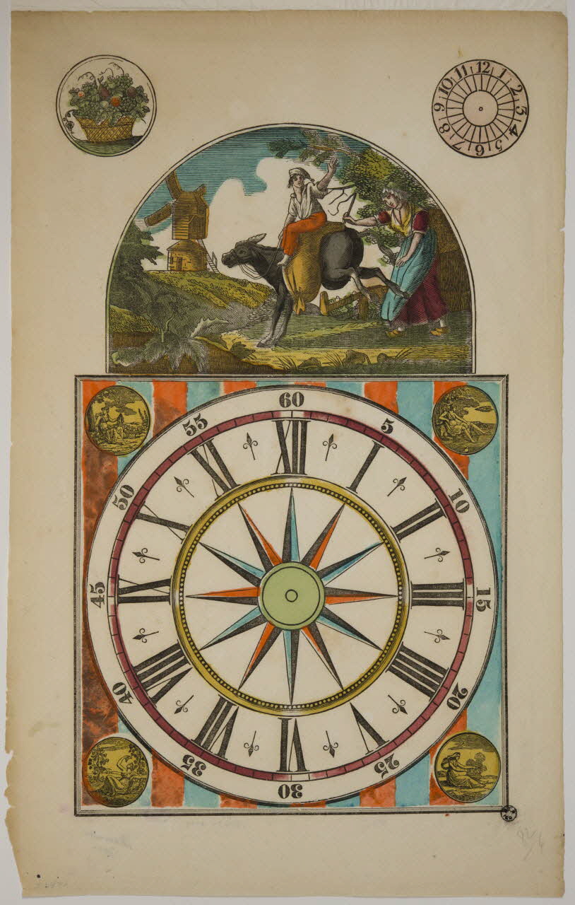 Durouchail Pierre imagerie ancienne Cadran d'horloge Lille 1809-1837 1955.24.2 Photo