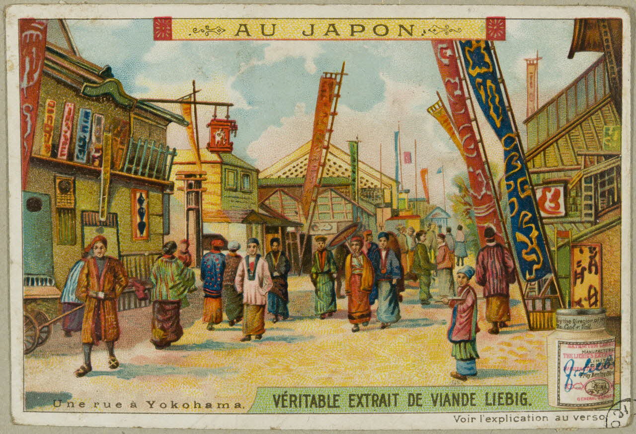 estampe AU JAPON  Une rue à Yokohama. 1955.4.147 Photo