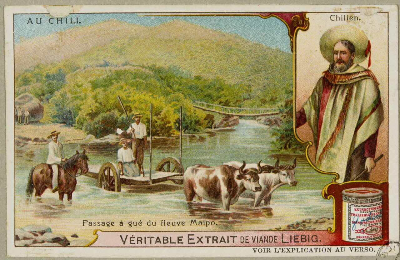 estampe AU CHILI. Chilien.  Passage à gué du fleuve Maipo. 1955.4.155 Photo