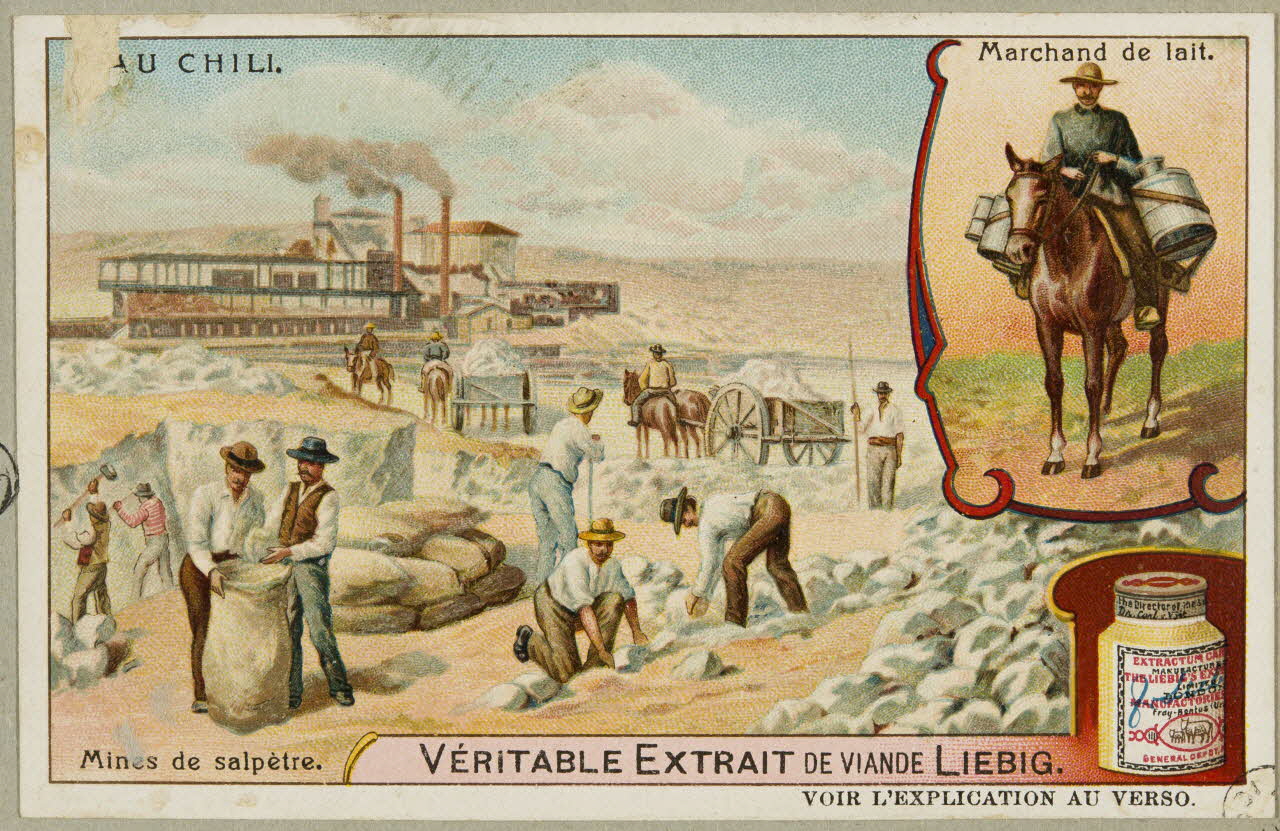 estampe AU CHILI. Marchand de lait.  Mines de salpètre. 1955.4.156 Photo