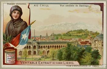 estampe Beauté chilienne. AU CHILI. Vue centrale de Santiago. 1955.4.157 Photo