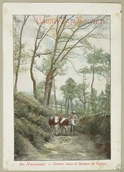 estampe En Normandie - Chemin creux et Gardeur de Vaches 1955.4.159 Photo