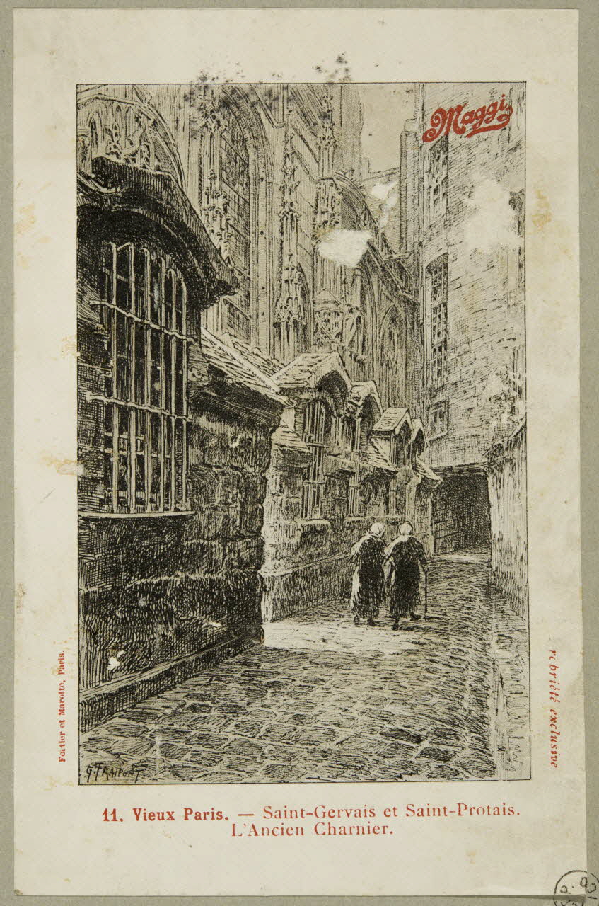 estampe 11. Vieux Paris. - Saint-Gervais et Saint-Protais.  L'Ancien Charnier. 1955.4.165 Photo