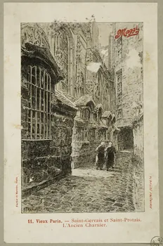 estampe 11. Vieux Paris. - Saint-Gervais et Saint-Protais.  L'Ancien Charnier. 1955.4.165  Photo