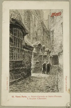 estampe 11. Vieux Paris. - Saint-Gervais et Saint-Protais.  L'Ancien Charnier. 1955.4.166  Photo