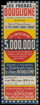 affiche LES FRERES  BOUGLIONE  Directeurs du Cirque d'Hiver de Paris 1955.46.109 Photo