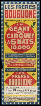 affiche LES FRERES  BOUGLIONE  LE  GEANT  DES  CIRQUES  A 6 MÂTS 1955.46.110 Photo
