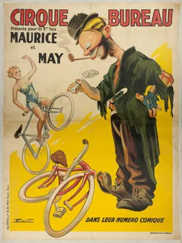 affiche CIRQUE BUREAU  Présente pour la 1ère fois  MAURICE  et  MAY  DANS LEUR NUMÉRO COMIQUE 1955.46.13  Photo
