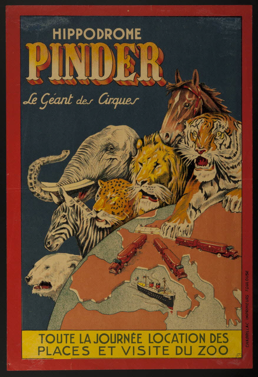 affiche HIPPODROME  PINDER  Le Géant des Cirques 1955.46.135 Photo