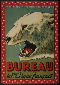 affiche BUREAU  le 1er. Cirque français 1955.46.157  Photo