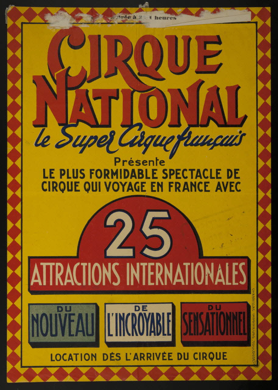 affiche CIRQUE  NATIONAL 1955.46.160 Photo