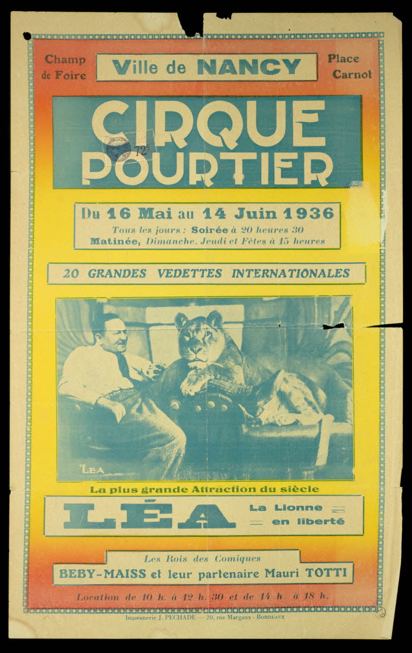 affiche Ville de NANCY  CIRQUE POURTIER 1955.46.191 Photo
