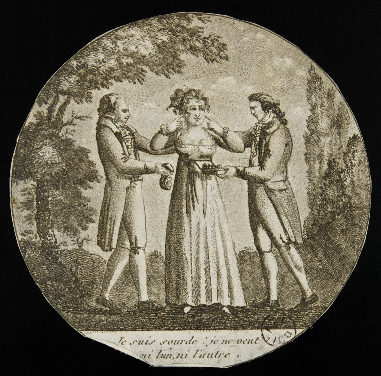 estampe Je suis sourde ! je ne veut  ni l'un, ni l'autre. 1955.57.112 Photo