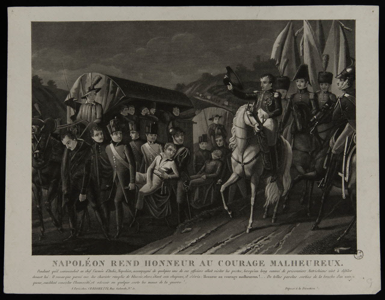 estampe NAPOLEON REND HONNEUR AU COURAGE MALHEUREUX. 1955.57.139 Photo